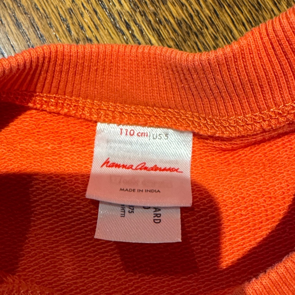Hanna Andersson Men's Vibrant Orange Crewneck Sweater - Picture 2 of 3